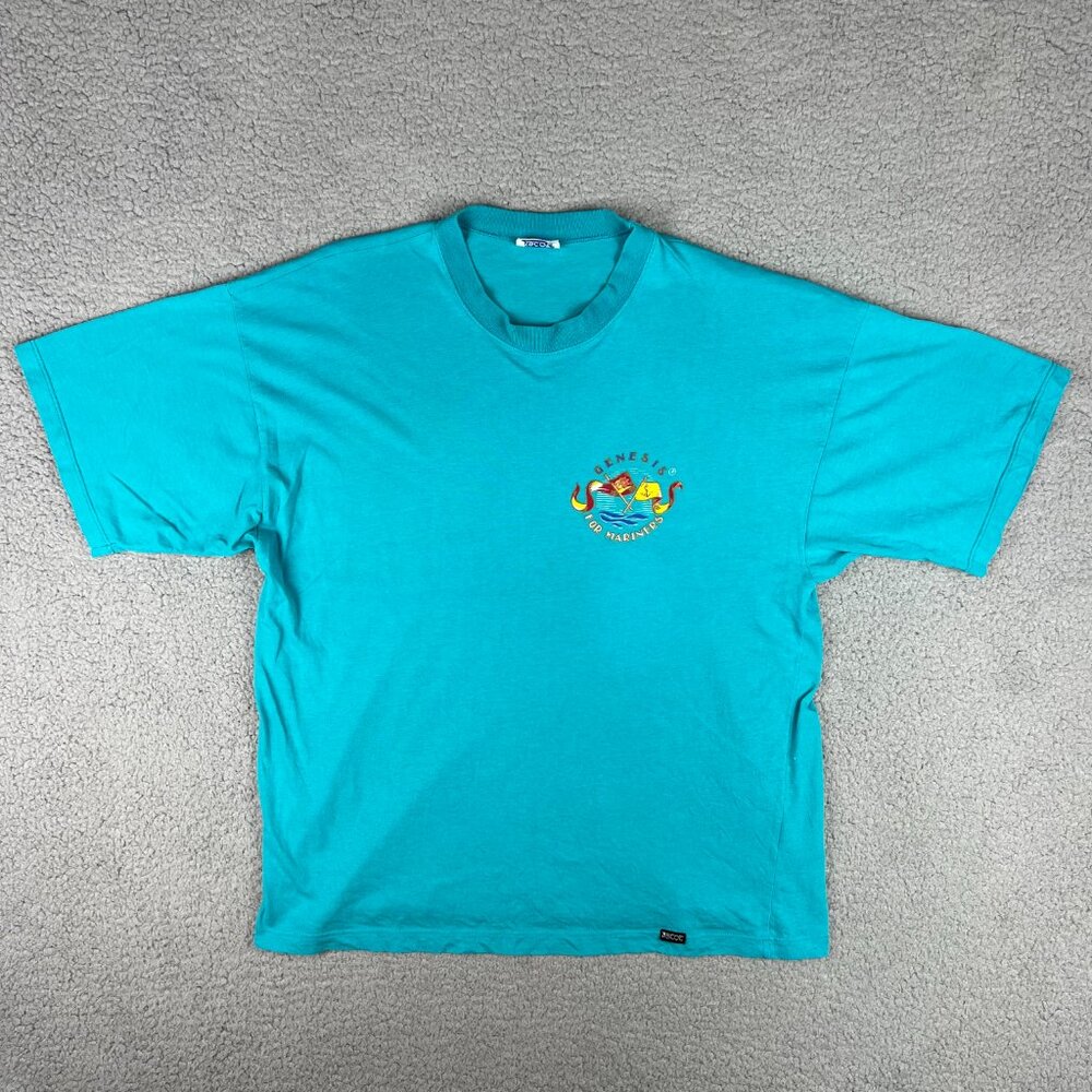 ASCOT T Shirt Mens Medium M Teal Blue Genesis For Mariners Cross Flags Germany